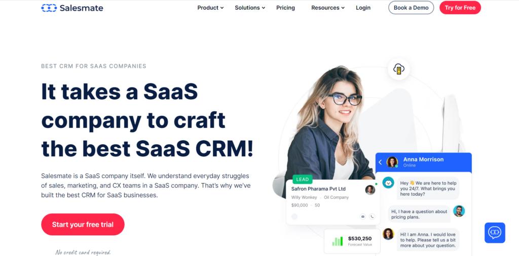 Salesmate best SaaS CRM software