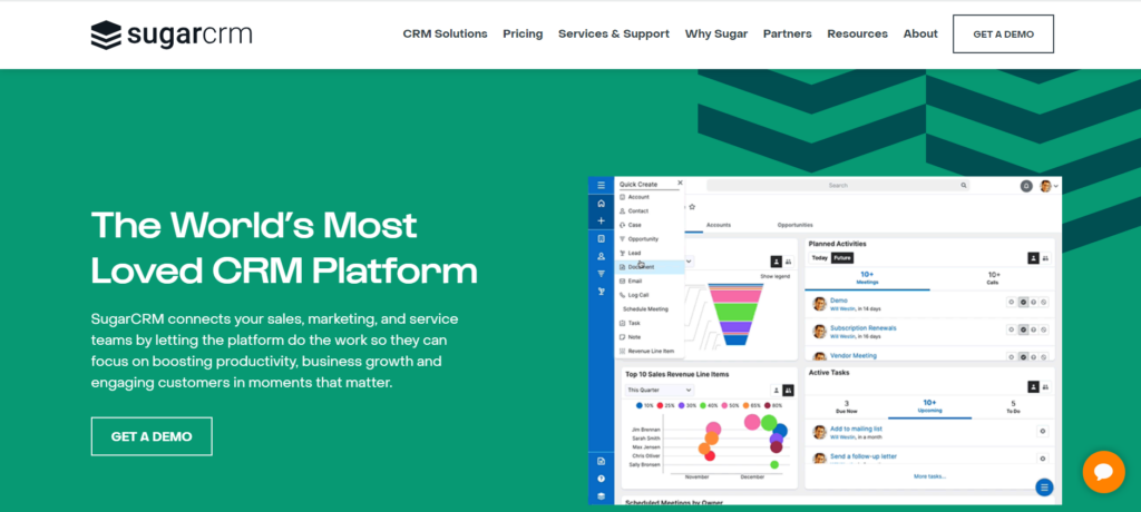 Sugar best SaaS CRM software