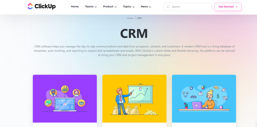 ClickUp best SaaS CRM software
