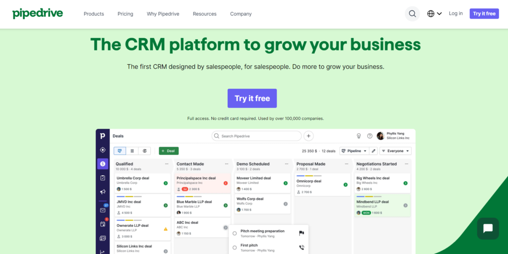 Pipedrive best CRM for consultant