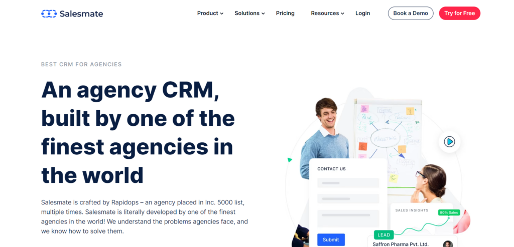 Salesmate best CRM software for agencies