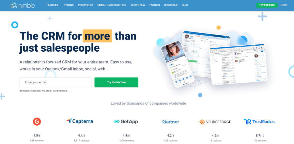 Nimble best CRM software for agencies
