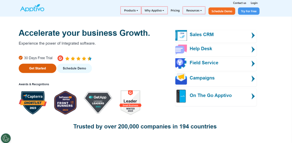 Apptivo best CRM software for agencies